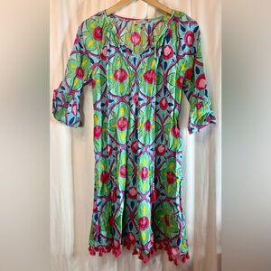 Orientique Vibrant Multicolor Women's Midi Dress